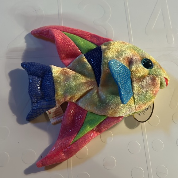 Ty “Aruba” Vibrant Fish Plush with Pink and Blue Details - Picture 2 of 5